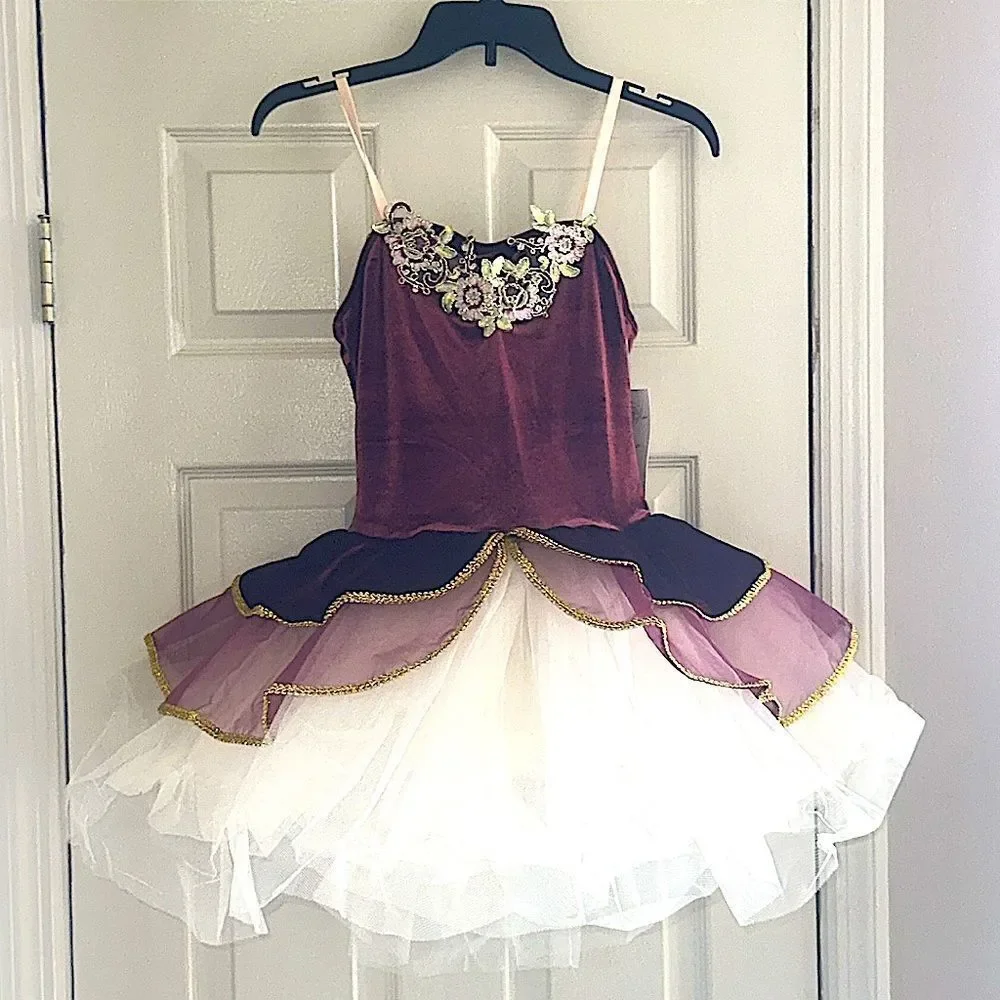 ELISSE Womens Ballet Velvet Platter Tutu Dress!